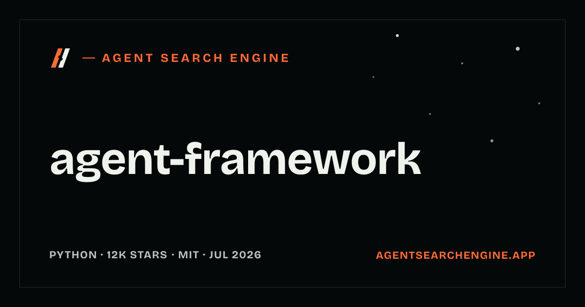 agent-framework shipped an update