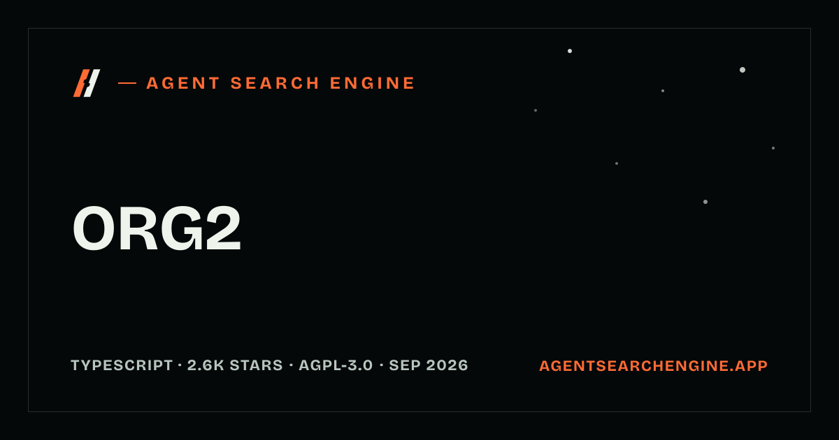 ORG2 shipped an update